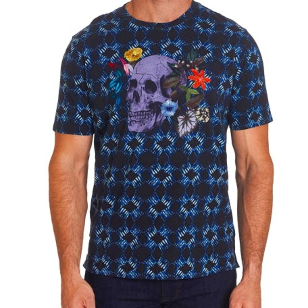 NWT Men's Speed Limit Batik Skull-Print T-Shirt XL